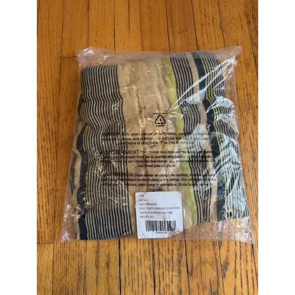 Free People Kaftan Womens One Size Natural Vacation Mode Striped Boho Cover Up - Picture 6 of 7